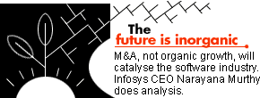 The future is inorganic: M&A, not organic growth, will catalyse the software industry. Infosys CEO Narayana Murthy does analysis.