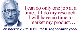 An interview with IIT's Prof B Yegnanaranyana: 'I can do only one job at a time. If I do my research, I will have no time to market my product...'