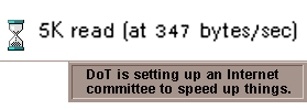5K read (at 347 bytes/sec): DoT is setting up an Internet committee to speed up things.