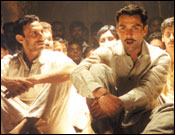 Bobby Deol and Rahul Dev in a still from 23rd March 1931 -- Shaheed