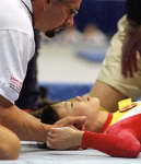 Sang Lan, receiving attention after her fall