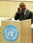 Kofi Annan delivers an Olympic message