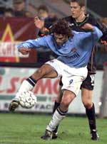 Massimo Marazzina of Chievo controls the ball 