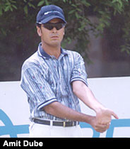 Amit Dube in action during the semi-finals.