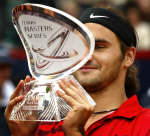 Roger Federer with the Hamburg Masters trophy