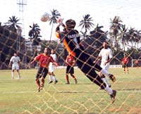 Mahindra goalkeeper Naseem Akhtar had a fine match