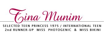 Tina Munim (Ambani), Selected Teen Princess 1975/ International Teen 2nd runner up -- Miss Photogenic and Miss Bikini